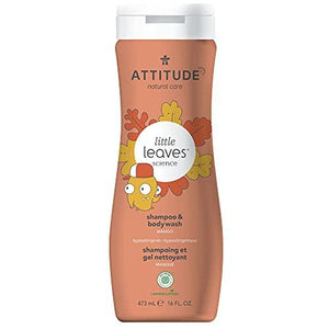ATTITUDE Shampoo and Body Wash for Kids, EWG Verified, Plant- and Mineral-Based Ingredients, Hypoallergenic Vegan and Cruelty-Free, Vanilla & Pear, 16 Fl Oz