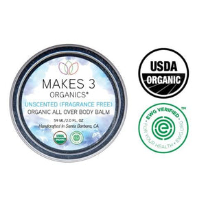 Makes 3 Organics All Over Body Balm, Unscented, 2 Fluid Ounce
