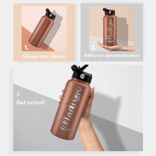 Engraved Water Bottles With Straw Personalized Insulated -  Sweden