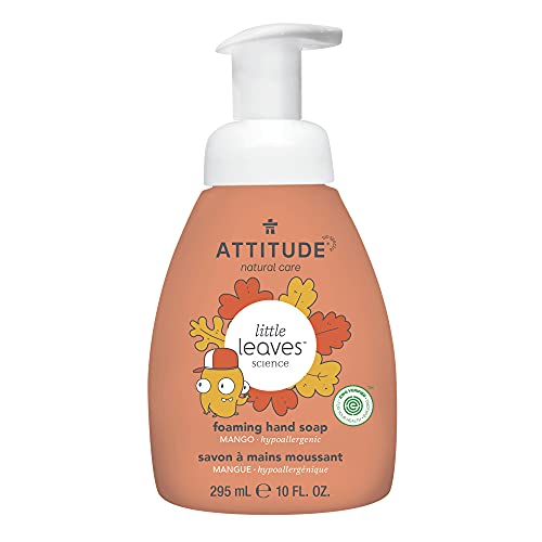 ATTITUDE Foaming Hand Soap for Kids, Plant and Mineral-Based Ingredients, Vegan and Cruelty-free Personal Care Products, Mango, 10 Fl Oz