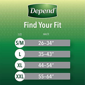 Depend Fit-Flex Adult Incontinence Underwear Men, Maximum Absorbency, Small/Medium, Grey, 80 Count