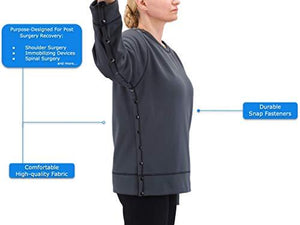 RENOVA MEDICAL WEAR Post Shoulder Surgery Sweatshirt - Men's - Women's - Unisex Sizing Black