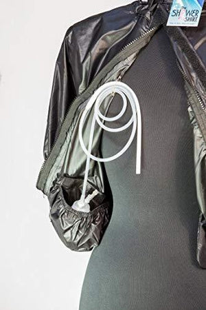 Shower Shirt Water-Resistant Post Surgery Garment for Shower Protection, Large/X-Large, Black, 1 Count