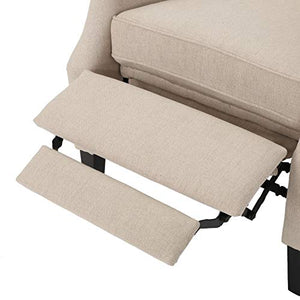 Westeros Traditional Wingback Fabric Recliner Chair (Wheat)