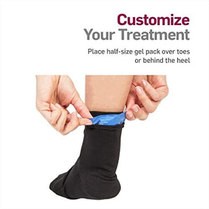 NatraCure Cold Therapy Socks - Reusable Gel Ice Frozen Slippers for Feet, Heels, Swelling, Edema, Arch, Chemotherapy, Arthritis, Neuropathy, Plantar Fasciitis, Post Partum Foot - Size: Large