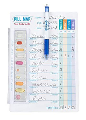 PillMap Visual Pill Planner for Medication and Vitamins Management Guide for Pill Box Organizer Containers, Pill Map