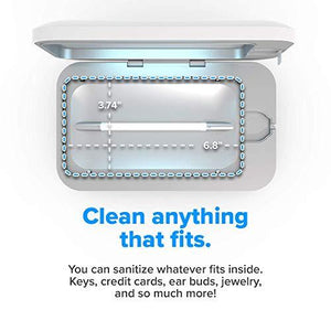 PhoneSoap 3 UV Cell Phone Sanitizer and Dual Universal Cell Phone Charger | Patented and Clinically Proven 360 Degree UV Light Sanitizer | Cleans and Charges All Phones (White)