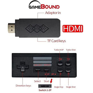 Gamebound 1550 Classic Retro 8-Bit Games 4K Stick Console Console,2 Wireless Controllers, save and load games