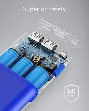 Anker PowerCore 20100mAh Portable Charger - Ultra High Cell Capacity Power Bank with 4.8A Output and PowerIQ Technology, External Battery Pack for iPhone, iPad & Samsung Galaxy & More Blue