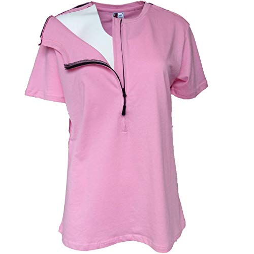 Women's Easy Port Access Chemo Shirts (Small) Pink