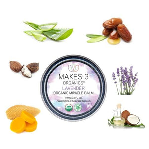 Makes 3 Organics Organic Miracle Body Balm, Lavender, 2 Fluid Ounce