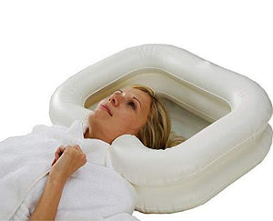 Inflatable Shampoo Basin for Bedside (White)