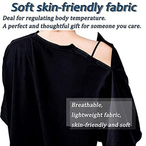 OUDI LINE Uni-Sex Post Shoulder Surgery Shirt & Rehab Shirt with Stick On Fasteners, Convenient and Quick (X-Large, Black)