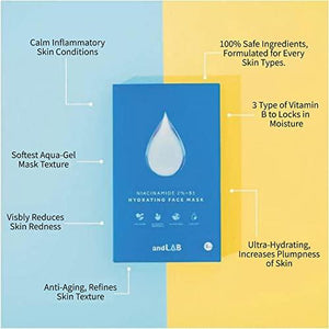 andLAB Niacinamide 2% + B5 Hydrating Face Mask | EWG Verfied | Hyaluronic Acid + Aquaxyl | Vitamin B5