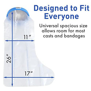TKWC INC Water Proof Leg Cast Cover for Shower - #5738 - Watertight Foot Protector