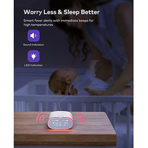 VAVA Smart Baby Thermometer for Kids & Adults, Real-Time Continuous Monitoring Thermometer with Fever Alarm, 24H Battery Life, Wearable Armpit Fever Monitor