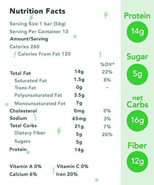 ALOHA Organic Plant Based Protein Bars Vanilla Almond Crunch 12 Count, 1.9oz Bars