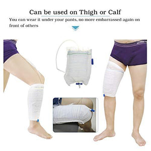 Catheter Leg Bag Holder 2 Count Fabric Catheter Sleeves Urine Leg Bag Holder - Urinary Drainage Bag Stay in Place Urine Bags for Legs Foley Catheter Bag Holder Strap for Men or Women Wheelchairs (XL)