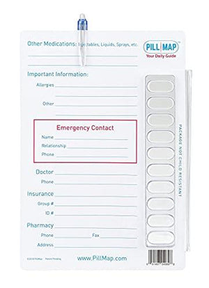 PillMap Visual Pill Planner for Medication and Vitamins Management Guide for Pill Box Organizer Containers, Pill Map