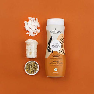 ATTITUDE Hair Shampoo, EWG Verified, Plant- and Mineral-Based Ingredients, Vegan and Cruelty-free Beauty and Personal Care Products, Wavy and Curly, Peach and Vanilla, 16 Fl Oz