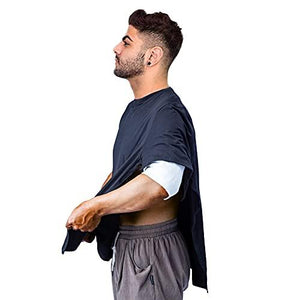 OUDI LINE Uni-Sex Post Shoulder Surgery Shirt & Rehab Shirt with Stick On Fasteners, Convenient and Quick (X-Large, Black)