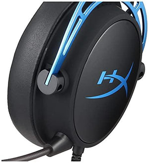 HyperX Cloud Alpha S - PC Gaming Headset, 7.1 Surround Sound, Adjustable Bass, Dual Chamber Drivers, Chat Mixer, Breathable Leatherette, Memory Foam, and Noise Cancelling Microphone - Blue