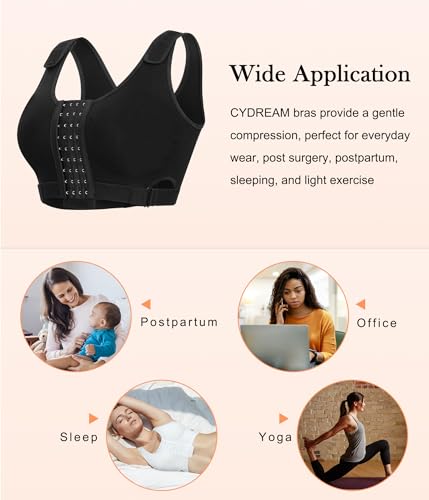 CYDREAM Women Wireless Bra Front Adjustable Straps Post Surgical Compression  Breast Surgery Mastectomy Bra Seamless Sleep Bra (X-Small, White) at   Women's Clothing store