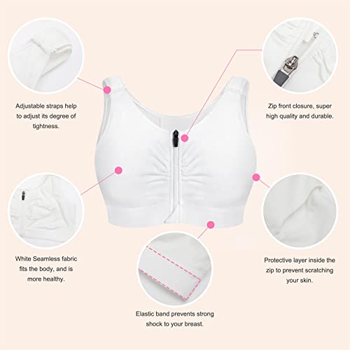 BRABIC Zip Front Closure Everyday Bra for Women Post Surgery