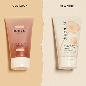 Honest Beauty Magic Gel-to-Milk Cleanser with Pink Kaolin Clay & Water | EWG Certified + Dermatologist & Ophthalmologist tested & Cruelty Free | 4 fl. oz.