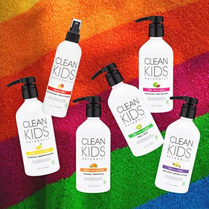 Clean Kids Naturally Tropical Orange Burst Shampoo, All-Natural, Gluten-free, Vegan, and Cruelty-free, Paraben and Coconut-Free, 16 oz