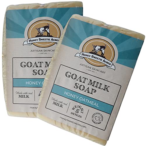 Honey Sweetie Acres Goat Milk Soap All Natural Handmade Soap For Women From Nigirian Goats Milk For Increase Butter Fat Creamier Feel Our Goat Milk Soap Bar Is Made In The USA Honey Oatmeal