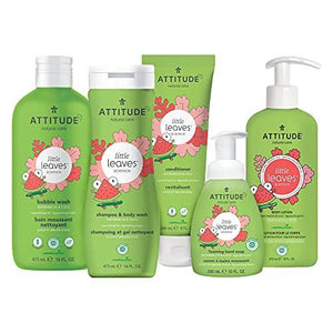 ATTITUDE Kids Shampoo and Body Wash, EWG Safe Hypoallergenic & Vegan, Perfect for Sensitive Skin, Watermelon & Coco, 16 Fl Oz