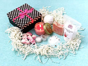 Handcrafted Bath Luxury Spa Gift Set - Natural Oils and Epsom Salt Bath Bombs, Organic Shea Butter Soap