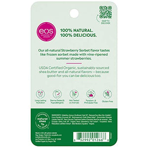 EOS USDA Organic Lip Balm - Strawberry Sorbet 0.14 oz | 2 Pack