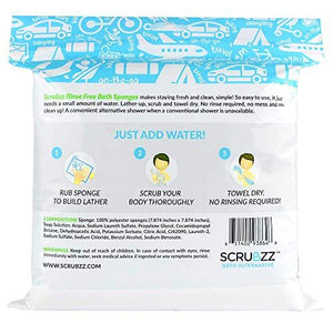 Scrubzz Disposable No Rinse Bathing Wipes - 25 Pack - All-in-1 Single Use Shower Wipes, Simply Dampen, Lather, and Dry Without Shampoo or Rinsing