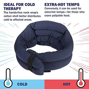 SunnyBay Pain Relief Microwavable Neck Wrap - Hands-Free Moist Heating Pad, Heated Neck Wrap & Pillow in One - Microwave Heating Pad for Neck & Shoulders (Cotton Blue)