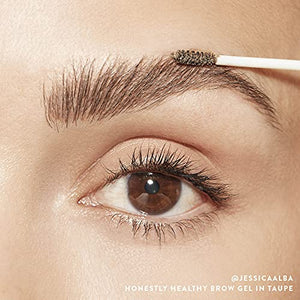 Honest Beauty Healthy Brow Gel, Taupe with Castor Oil | Plant Derived Proteins | Fuller + Healthy-Looking Brows | EWG Certified & Vegan | 0.05 Fl Oz