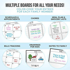 Magnetic Dry Erase Calendar Bundle for Fridge: 3 Boards Included - Monthly, Weekly, Daily Calendar Whiteboard 17x12