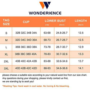 Wonderience Sports Bra Post-Surgical Wide Adjustable Strape with Front Closure Wirefree (Black, Large)