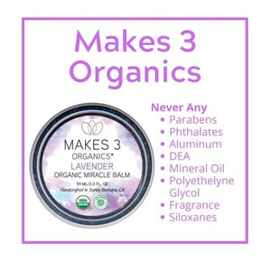 Makes 3 Organics Organic Miracle Body Balm, Lavender, 2 Fluid Ounce