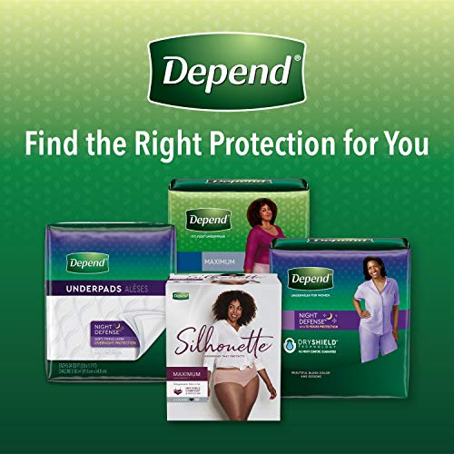 Depend Night Defense Adult Incontinence Underwear for Women, Disposable,  Medium M Blush
