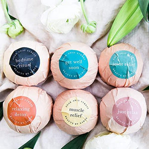 Bath Bombs Gift Set - 6 Relaxing Scents, USA Made Bath Bombs for Women & Men, Natural Bath Bombs for Kids Bath Bombs, Bath Bombs for Girls, Bathbomb Bath Sets for Women Gift Idea, Spa Gifts for Women