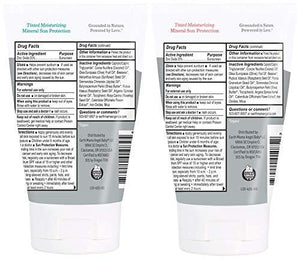Earth Mama Tinted Mineral Sunscreen Lotion Set With Organic Argan Oil SPF 25 and SPF 40, 3-Ounces