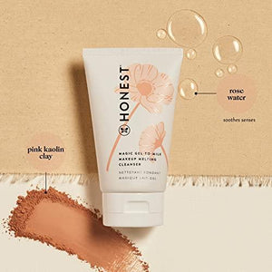 Honest Beauty Magic Gel-to-Milk Cleanser with Pink Kaolin Clay & Water | EWG Certified + Dermatologist & Ophthalmologist tested & Cruelty Free | 4 fl. oz.