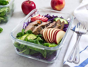 Utopia Kitchen Glass Food Storage Container Set  BPA Free (Blue, 18 Piece Set)