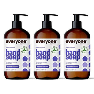 Everyone Liquid Hand Soap, Lavender and Coconut, Plant-Based Cleanser with Pure Essential Oils, 12.75 Ounce (Pack of 3)