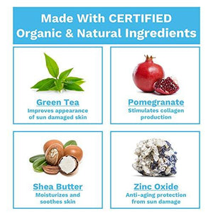 Block Island Organics - Natural Face Moisturizer SPF 30 with Clear Zinc - Broad Spectrum UVA UVB Protection - Daily Anti-Aging Sunscreen Sunblock