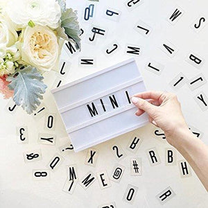 My Cinema Lightbox - The Mini Cinema Lightbox, LED Changeable Quote Sign To Create Personalized Messages, with 100 Letters, Numbers, & Symbols, USB or Battery Powered, A5 White