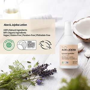 Earnest Mom - Aloe & Jojoba Lotion (6 Oz) | For Delicate Skin & Rash Protection | Antioxidant Rich Vitamin & Mineral Hydrating Blend | Fast Absorbing with Coconut & Lavender Essential Oils
