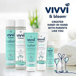 VIVVI & BLOOM Gentle 2-in-1 Baby Wash & Shampoo Cleansing Gel, Leaves Sensitive Skin Feeling Healthy & Moisturized, Fragrance-Free, Formulated Without sulfates, paraben, & Dyes, 10 fl. Oz